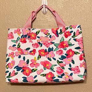 DONE Floral Tote Bag 100% cotton outside/Nylon inside Zipper Pocket